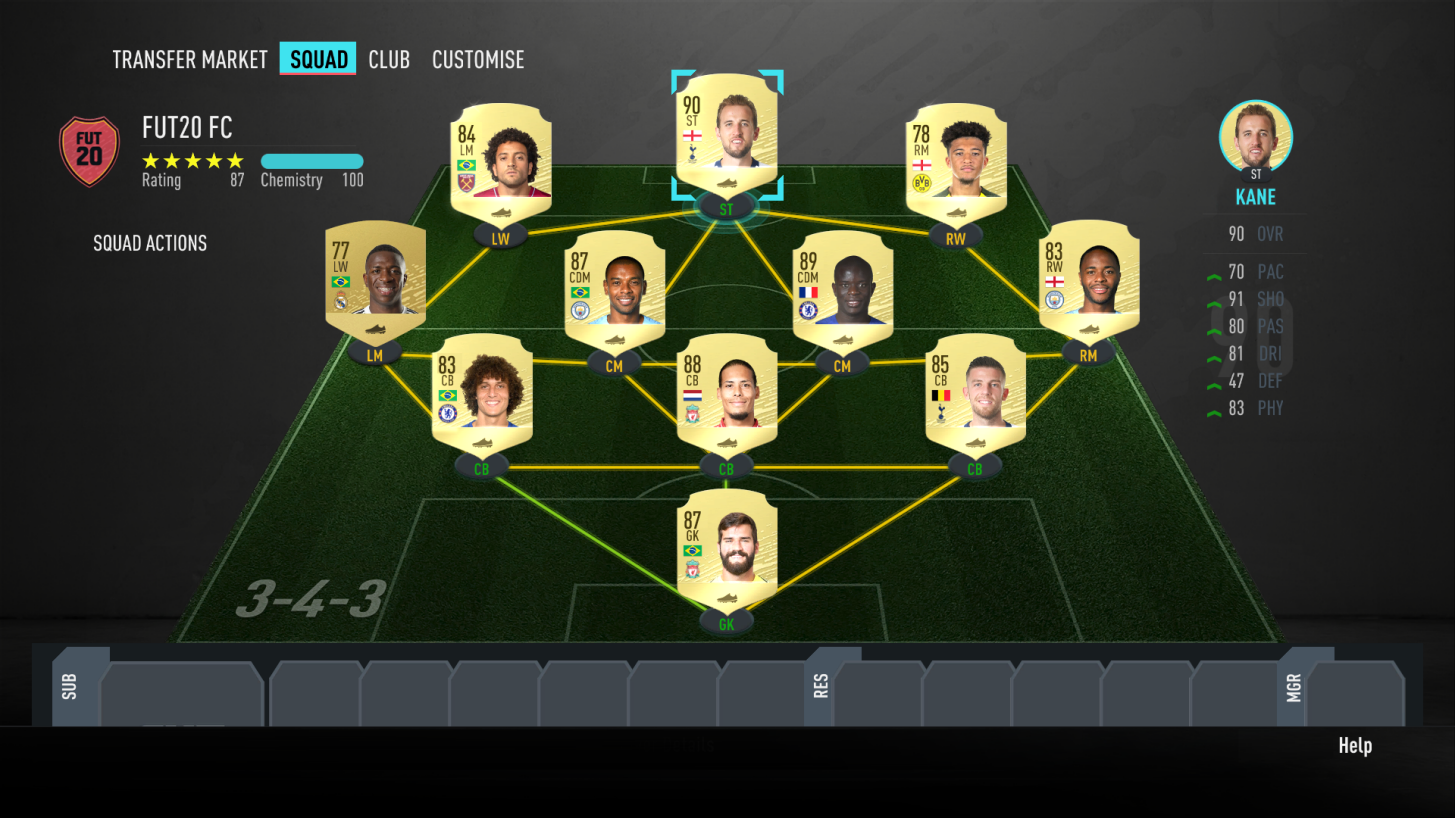 Screen z gry FIFa 21 ultimate team