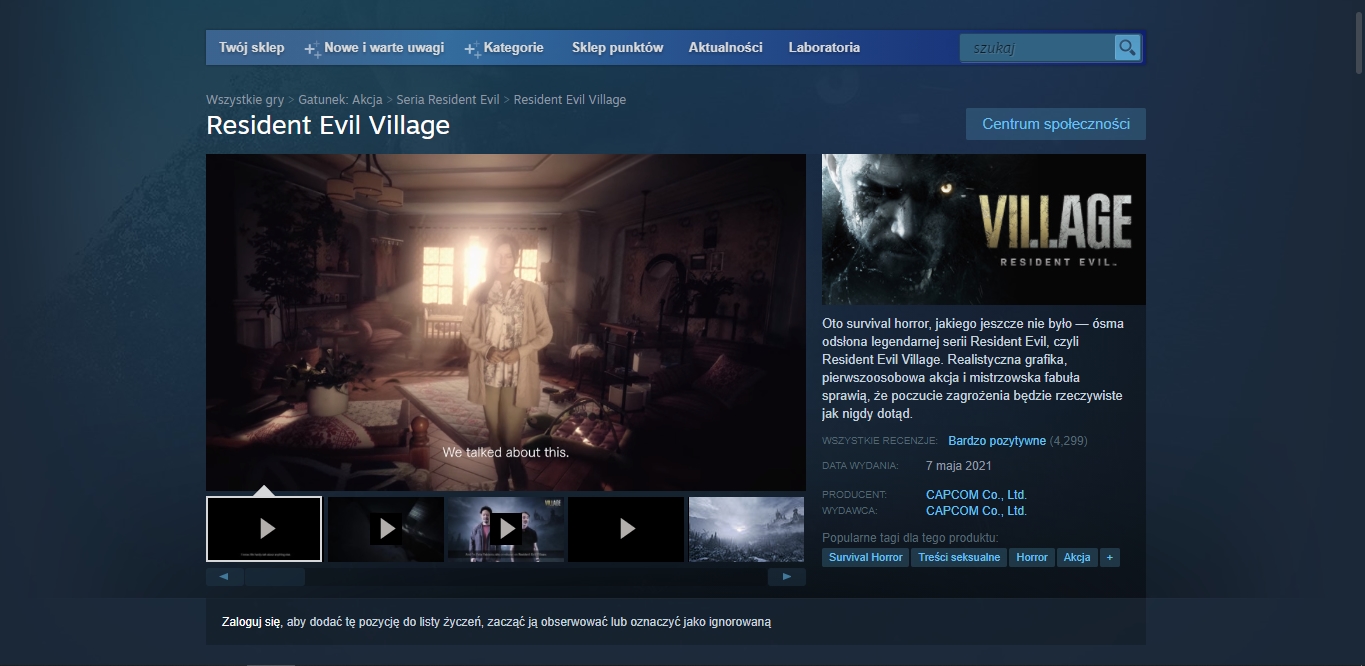 Karta Steam Gry Resident Evil: Village